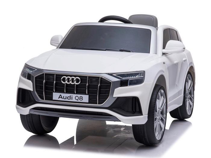 coche-eléctrico-para-ninos-Audi-Q8-licencia-oficial-blanco